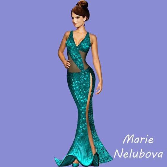 Эскизы: Голубое платье